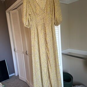 Wild Fable Yellow Floral Long Sleeve Dress